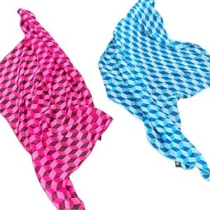 CEJON All Silk Scarves Blue Pink